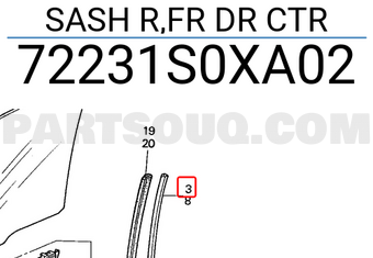 Honda 72231S0XA02 SASH R,FR DR CTR