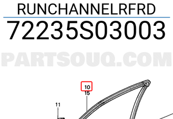 Honda 72235S03003 RUNCHANNELRFRD