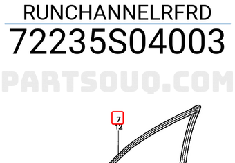Honda 72235S04003 RUNCHANNELRFRD