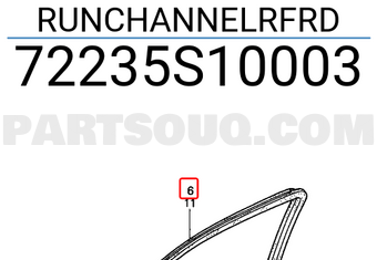 Honda 72235S10003 RUNCHANNELRFRD