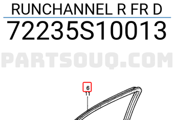 Honda 72235S10013 RUNCHANNEL R FR D