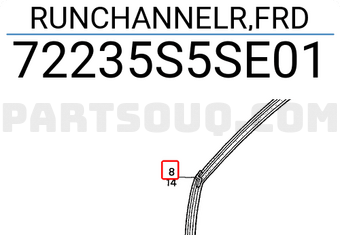 Honda 72235S5SE01 RUNCHANNELR,FRD