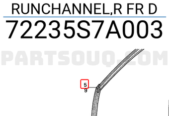 Honda 72235S7A003 RUNCHANNEL,R FR D
