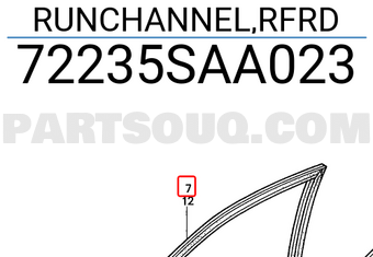 Honda 72235SAA023 RUNCHANNEL,RFRD