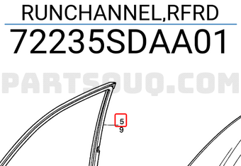 Honda 72235SDAA01 RUNCHANNEL,RFRD