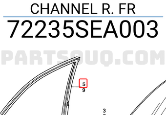 Honda 72235SEA003 CHANNEL R. FR