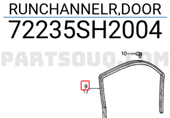 Honda 72235SH2004 RUNCHANNELR,DOOR