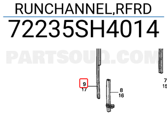 Honda 72235SH4014 RUNCHANNEL,RFRD