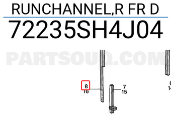 Honda 72235SH4J04 RUNCHANNEL,R FR D