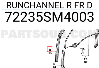 Honda 72235SM4003 RUNCHANNEL R FR D