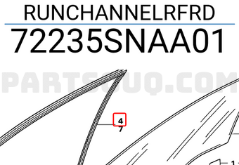 Honda 72235SNAA01 RUNCHANNELRFRD