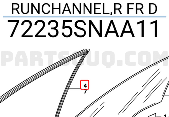 Honda 72235SNAA11 RUNCHANNEL,R FR D