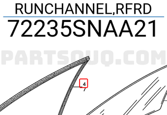 Honda 72235SNAA21 RUNCHANNEL,RFRD