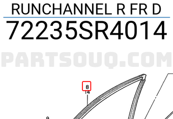 Honda 72235SR4014 RUNCHANNEL R FR D