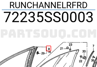 Honda 72235SS0003 RUNCHANNELRFRD