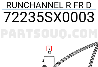 Honda 72235SX0003 RUNCHANNEL R FR D