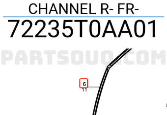 Honda 72235T0AA01 CHANNEL R- FR