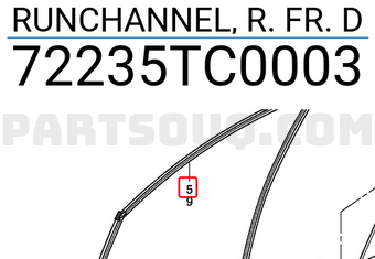 Honda 72235TC0003 RUNCHANNEL, R. FR. D