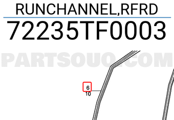 Honda 72235TF0003 RUNCHANNEL,RFRD
