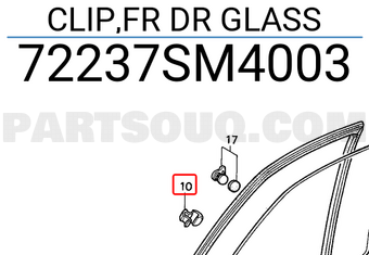 Honda 72237SM4003 CLIP,FR DR GLASS