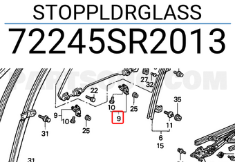 Honda 72245SR2013 STOPPLDRGLASS