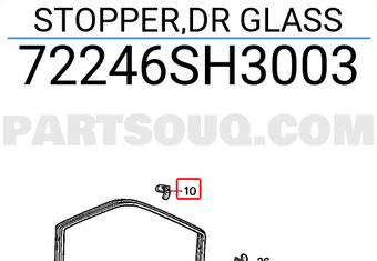 Honda 72246SH3003 STOPPER,DR GLASS