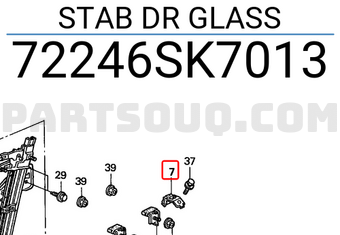 Honda 72246SK7013 STAB DR GLASS