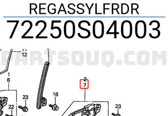 Honda 72250S04003 REGASSYLFRDR