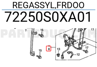 Honda 72250S0XA01 REGASSYL,FRDOO