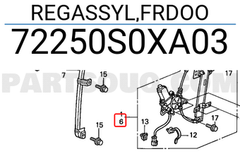 Honda 72250S0XA03 REGASSYL,FRDOO