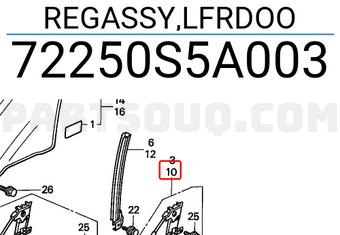 Honda 72250S5A003 REGASSY,LFRDOO