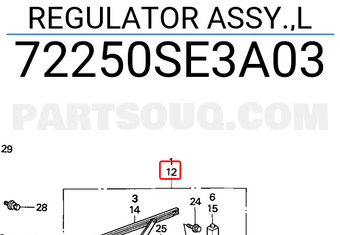 Honda 72250SE3A03 REGULATOR ASSY.,L