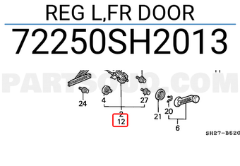 Honda 72250SH2013 REG L,FR DOOR