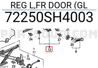 Honda 72250SH4003 REG L,FR DOOR (GL