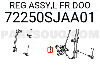 Honda 72250SJAA01 REG ASSY,L FR DOO