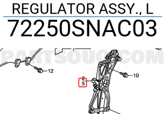 Honda 72250SNAC03 REGULATOR ASSY., L