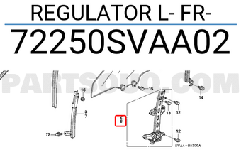 Honda 72250SVAA02 REGULATOR L- FR