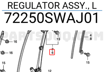 Honda 72250SWAJ01 REGULATOR ASSY., L