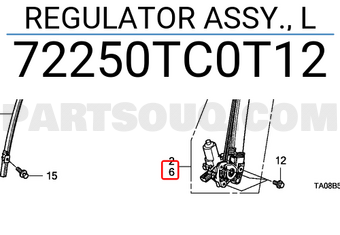 Honda 72250TC0T12 REGULATOR ASSY., L
