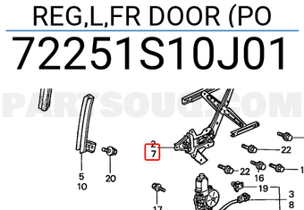 Honda 72251S10J01 REG,L,FR DOOR (PO