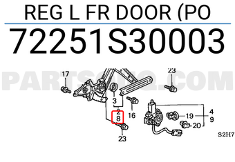 Honda 72251S30003 REG L FR DOOR (PO