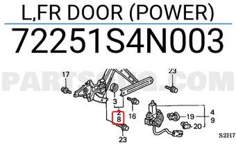 Honda 72251S4N003 L,FR DOOR (POWER)