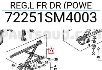 Honda 72251SM4003 REG,L FR DR (POWE