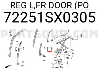 Honda 72251SX0305 REG L,FR DOOR (PO