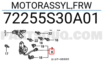 Honda 72255S30A01 MOTORASSYL,FRW