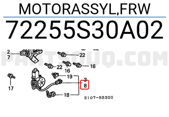 Honda 72255S30A02 MOTORASSYL,FRW