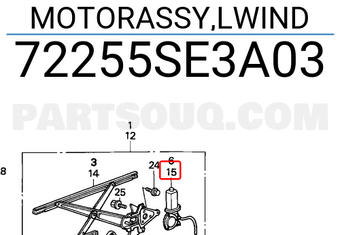 Honda 72255SE3A03 MOTORASSY,LWIND