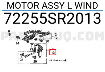 Honda 72255SR2013 MOTOR ASSY L WIND