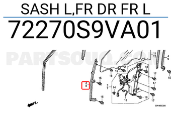 Honda 72270S9VA01 SASH L,FR DR FR L