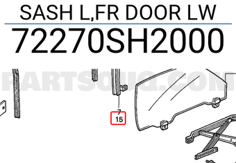 Honda 72270SH2000 SASH L,FR DOOR LW